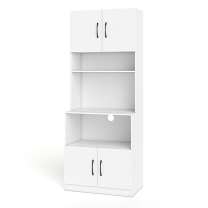 66 Inch Kitchen Pantry Cabinet, Charging Station, Adjustable Shelves, White Sideboards Cabinets & Buffets at Gallery Canada