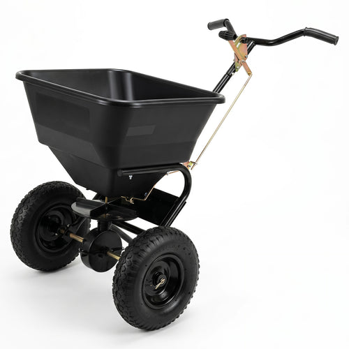 66 LBS Walk-Behind Broadcast Spreader, 13 Inch Tires