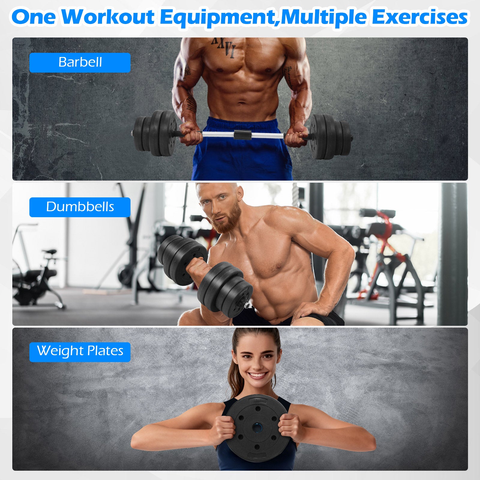 66 Lbs Fitness Dumbbell Weight Set with Adjustable Weight Plates and Handle, Black Dumbbells at Gallery Canada