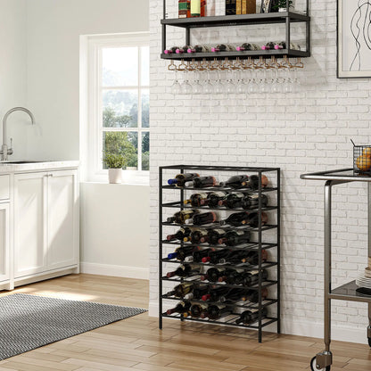9-Tier Metal Wine Rack, 54 Bottles, Freestanding, Black Wine Racks at Gallery Canada