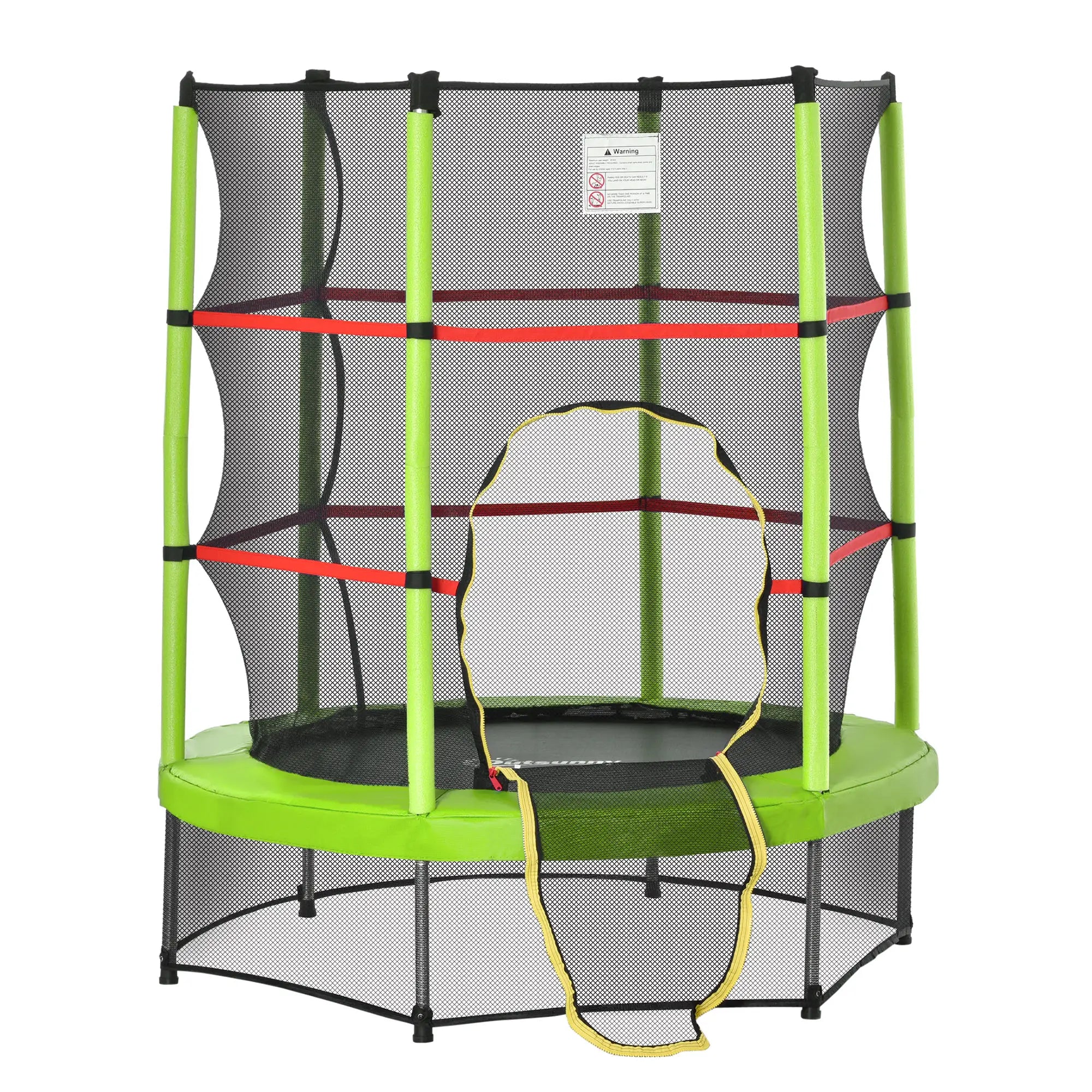 55 Inch Kids Trampoline with Enclosure Net, Indoor Outdoor, Green Trampolines at Gallery Canada