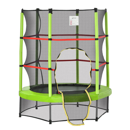 55 Inch Kids Trampoline with Enclosure Net, Indoor Outdoor, Green Trampolines at Gallery Canada