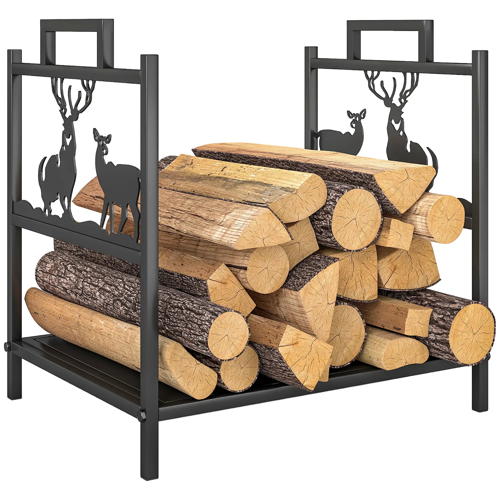 Heavy Duty Log Stand, Firewood Rack Outdoor, Black Firewood Racks at Gallery Canada