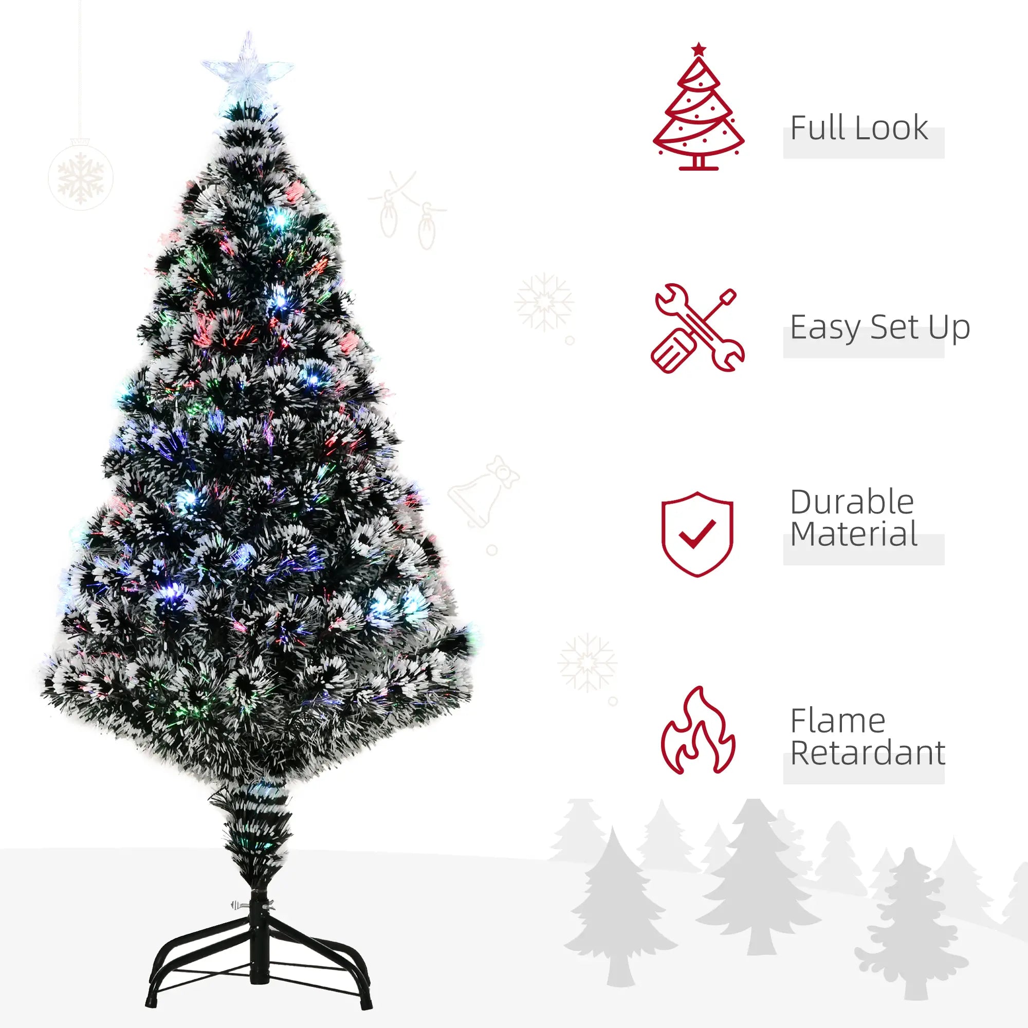 4ft Pre-Lit LED Fiber Optic Christmas Tree, Artificial Holiday Decor Pre Lit Christmas Trees at Gallery Canada