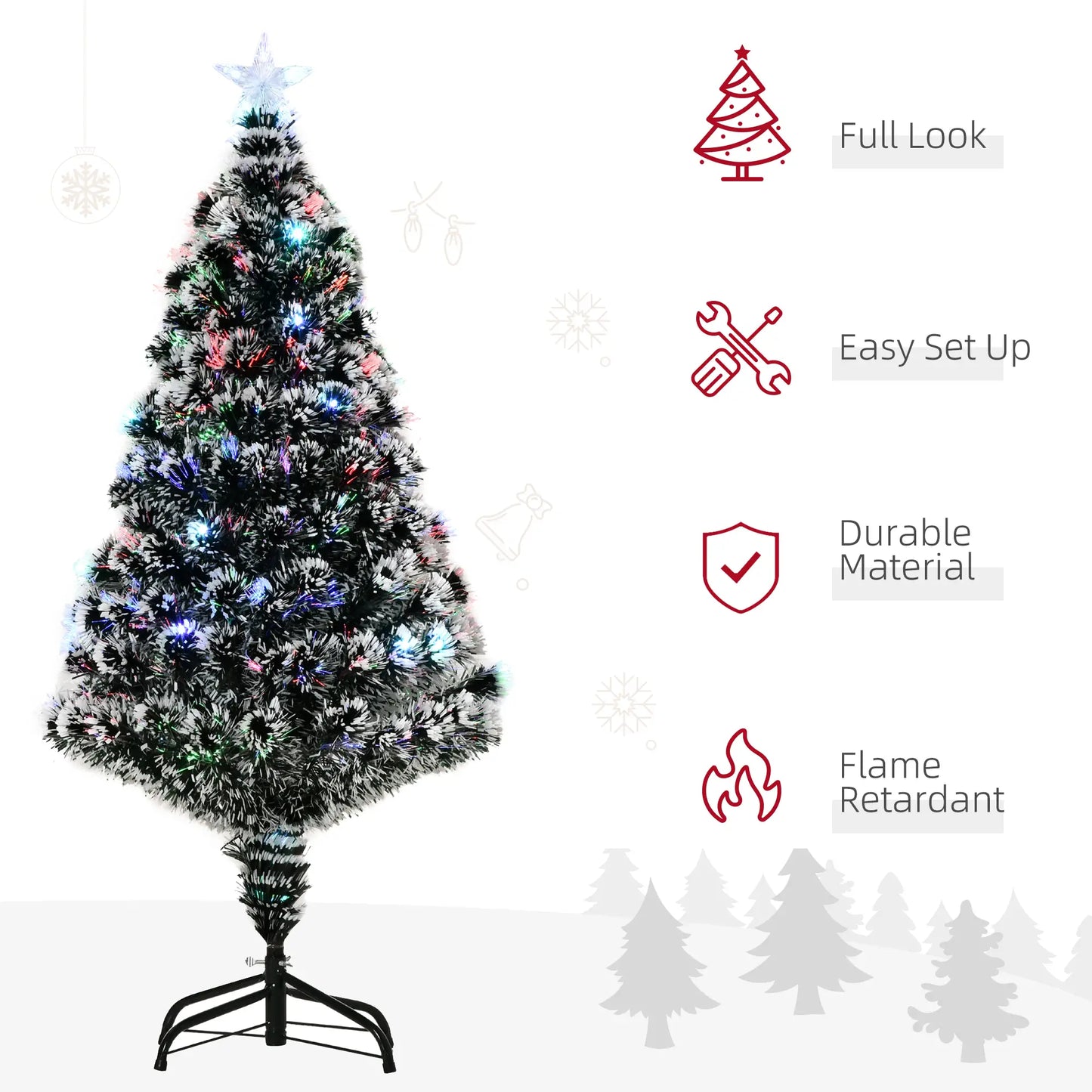 4ft Pre-Lit LED Fiber Optic Christmas Tree, Artificial Holiday Decor Pre Lit Christmas Trees at Gallery Canada