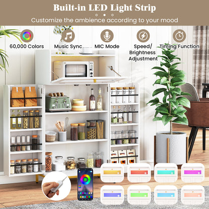 Kitchen Pantry Cabinet Freestanding Food Storage Cupboard, White Sideboards Cabinets & Buffets at Gallery Canada