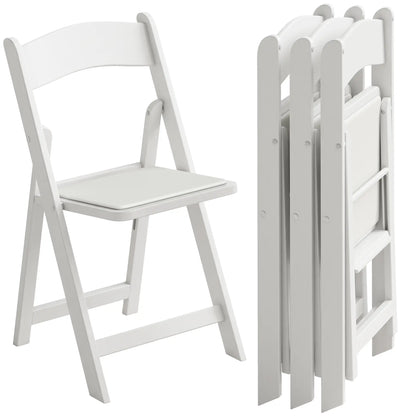 4 Pack Folding Chairs, Foldable Resin Chair with Padded Seat, Portable Indoor Outdoor Seat for Office Events Dining Dining Chairs at Gallery Canada