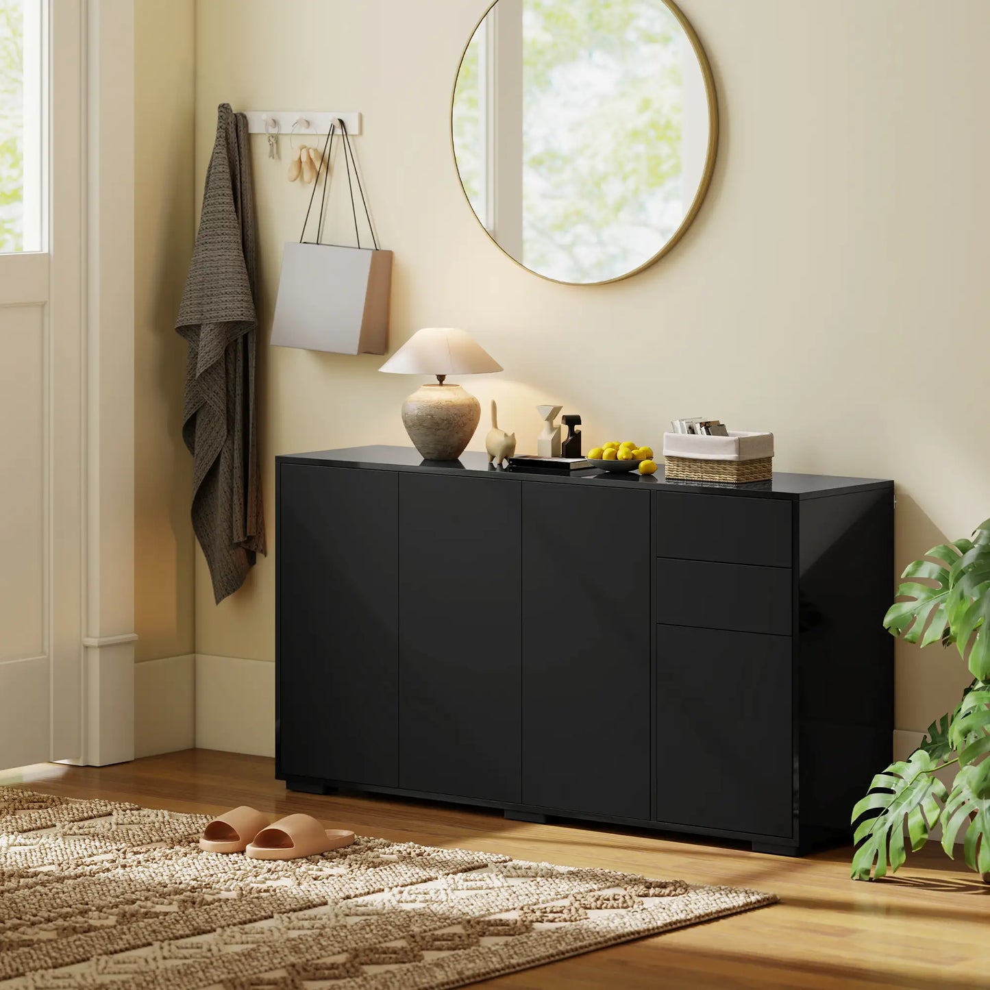 Kitchen Sideboard Storage Cabinet, Modern Coffee Bar, Black Bar Cabinets at Gallery Canada