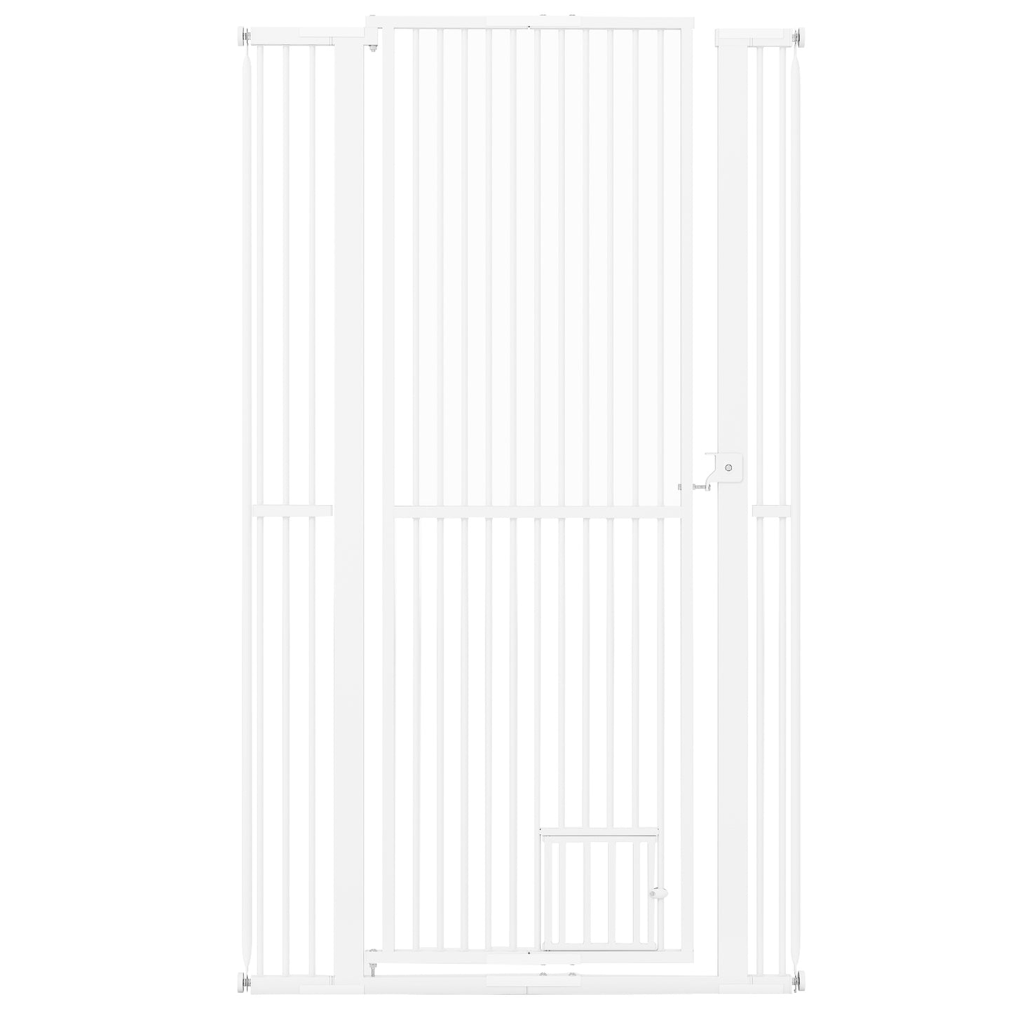67.5" Extra Tall Pet Gate Heavy-Duty Metal Cat Gate with 30.5"-41" Wide Opening, White Pet Gate at Gallery Canada