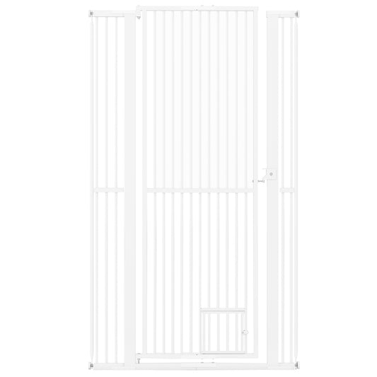 67.5" Extra Tall Pet Gate Heavy-Duty Metal Cat Gate with 30.5"-41" Wide Opening, White Pet Gate White at Gallery Canada