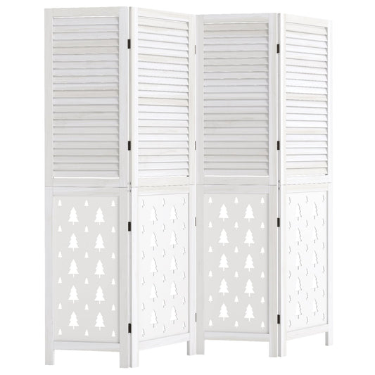 Wood Room Divider, 67" Tall, 4 Panels Room Dividers White at Gallery Canada