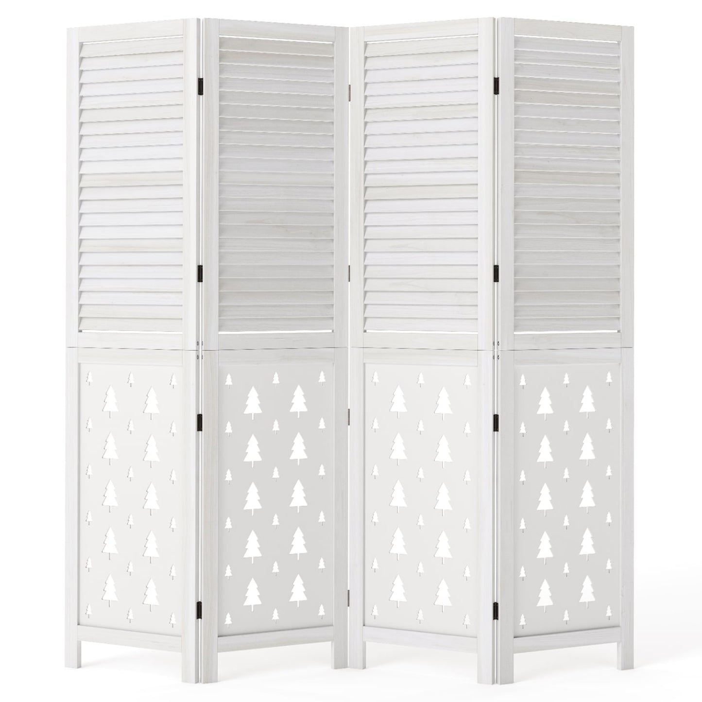 Séparateur de pièce en bois, 67 pouces de hauteur, 4 panneaux