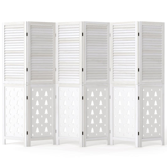 Wood Room Divider, 67" Tall, 6 Panels Indoor Room Dividers White at Gallery Canada