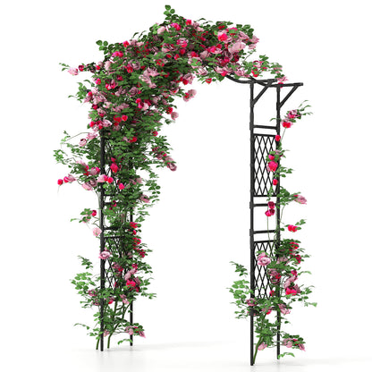 67 x 83 Inch Garden Arch Trellis Metal Pergola Arbor for Climbing Plants, Black Outdoor Decor Black at Gallery Canada