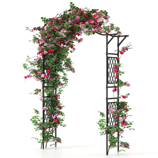 67 x 83 Inch Garden Arch Trellis Metal Pergola Arbor for Climbing Plants, Black Outdoor Decor Black at Gallery Canada