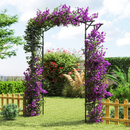 67 x 83 Inch Garden Arch Trellis Metal Pergola Arbor for Climbing Plants, Black Outdoor Decor at Gallery Canada