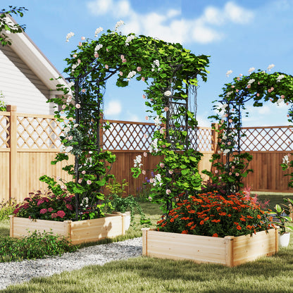 67 x 83 Inch Garden Arch Trellis Metal Pergola Arbor for Climbing Plants, Black Outdoor Decor at Gallery Canada