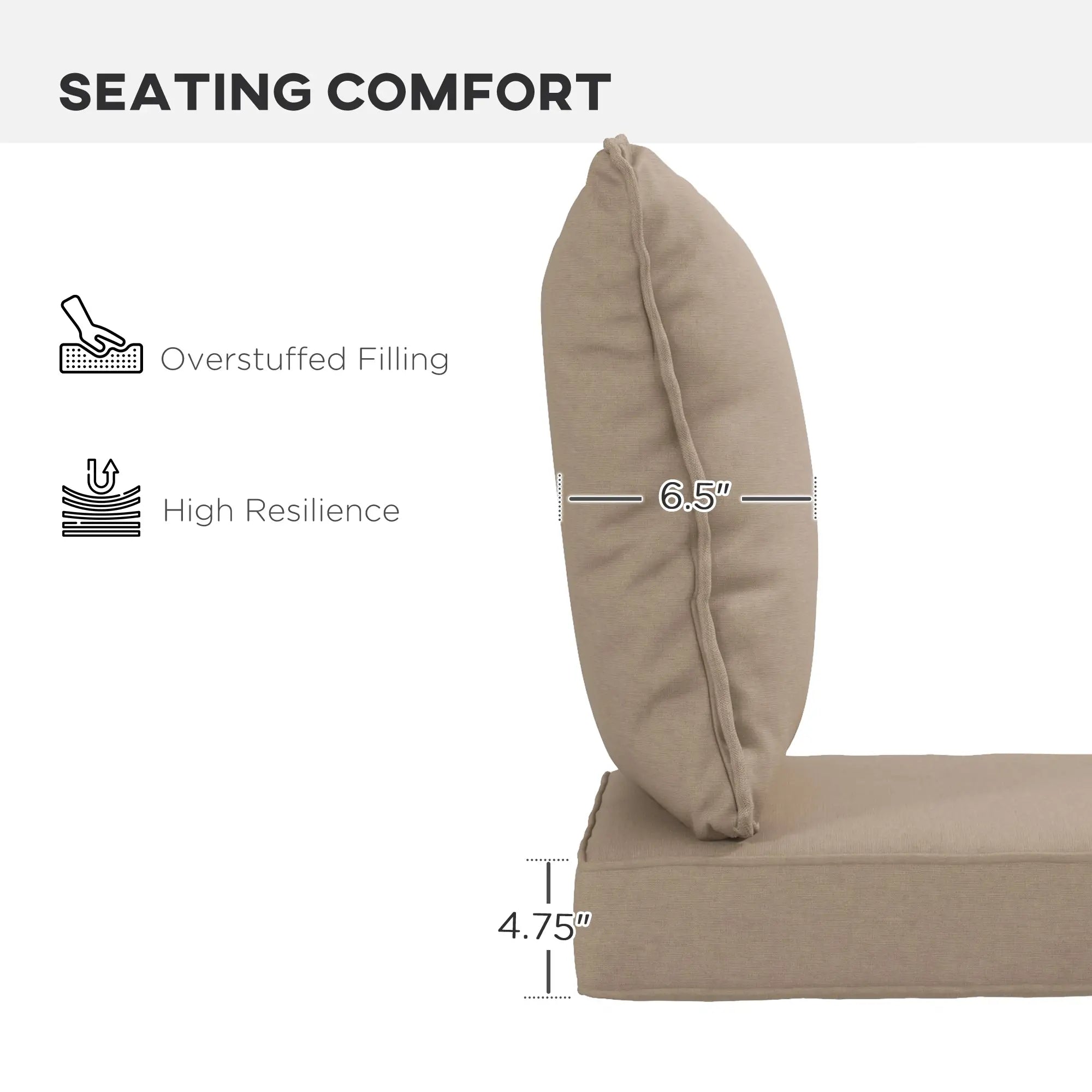 4-Piece Seat Cushion Pillows, Patio Chair Cushions Set, Beige Patio Chair Cushions at Gallery Canada