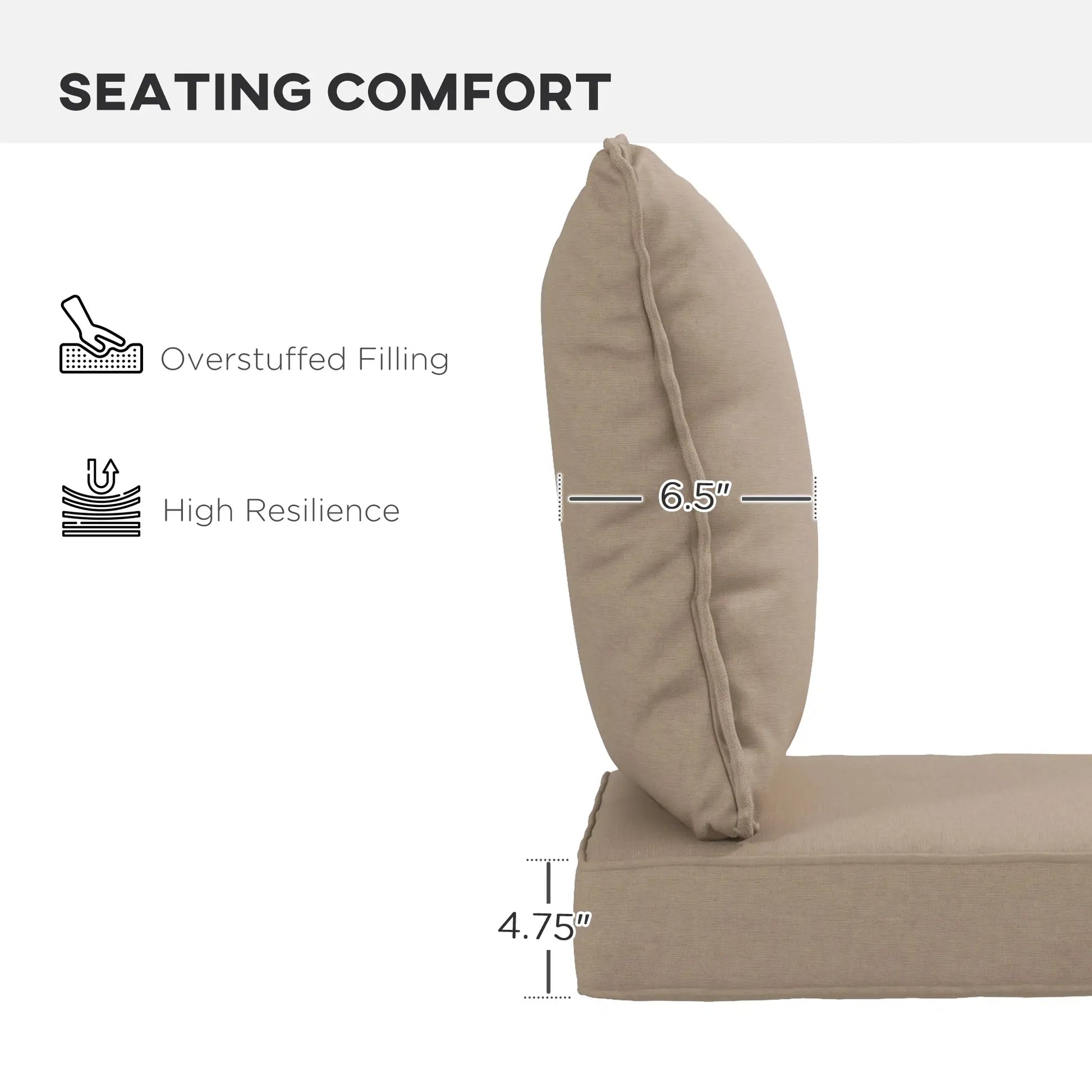 4-Piece Seat Cushion Pillows, Patio Chair Cushions Set, Beige Patio Chair Cushions at Gallery Canada