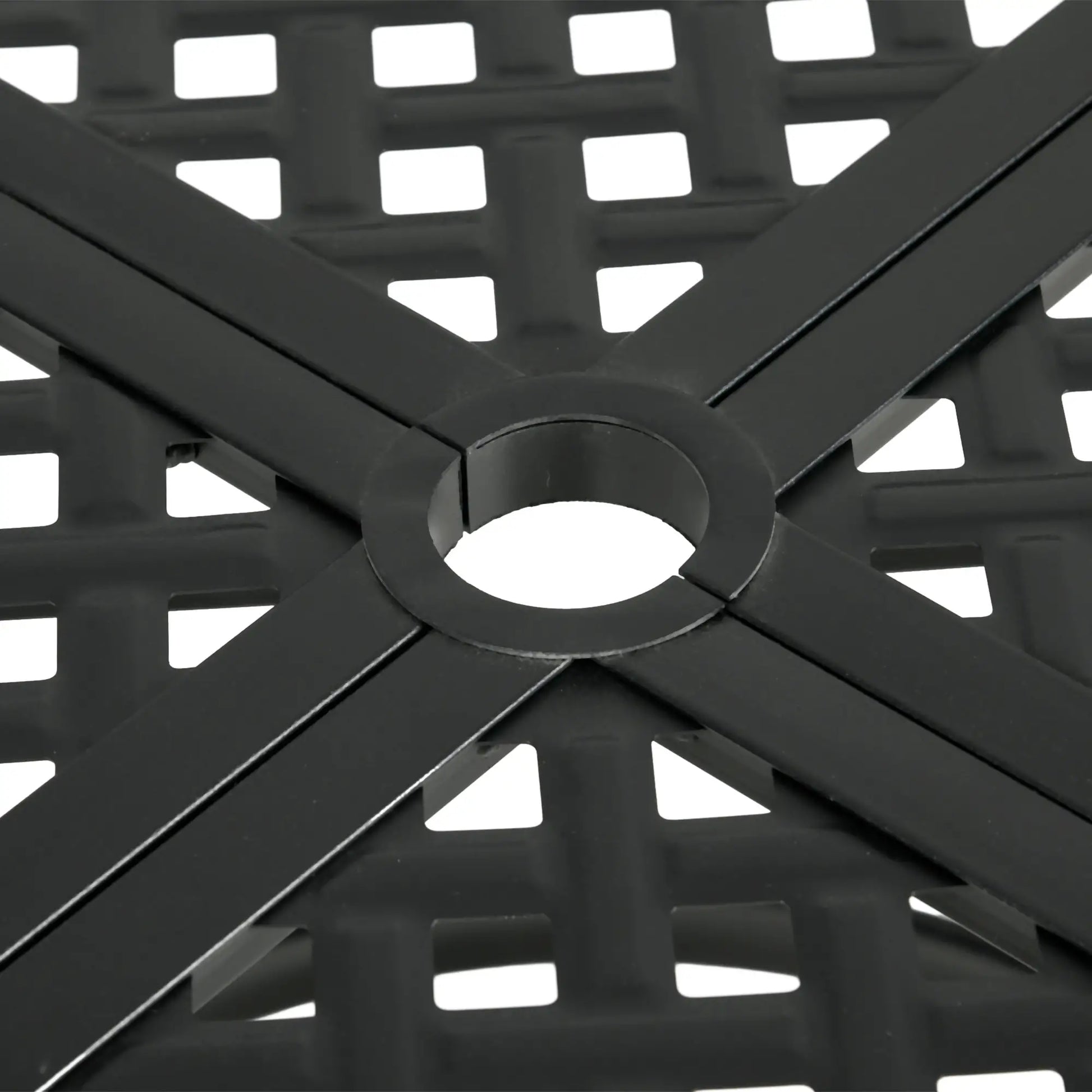 42" Round Outdoor Dining Table for 4, Metal Patio Table with Umbrella Hole Outdoor Dining Sets at Gallery Canada