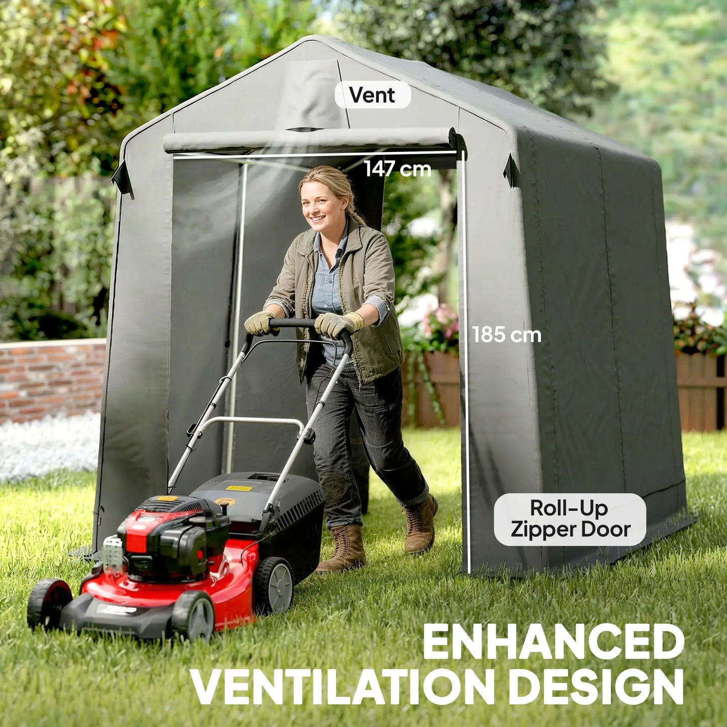 7.5' x 6.2' Portable Shed, Waterproof Bike Tent, Dark Grey Portable Shed at Gallery Canada