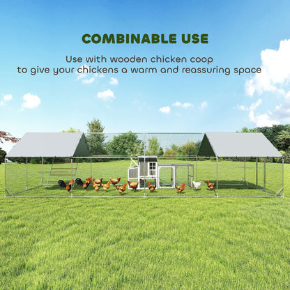 Large Metal Chicken Run With Waterproof Cover, Feeding Door, Perch Chicken Coops at Gallery Canada