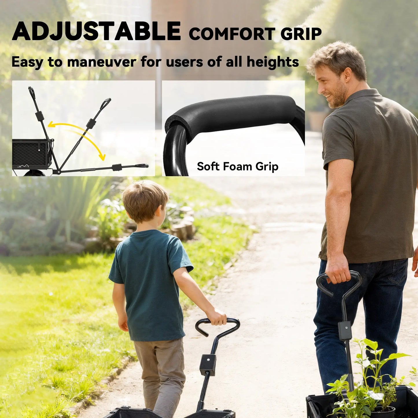 Steel Garden Cart, Utility Wagon, Removable Liner, Quick-Release Sides, 10" Wheels, 660lbs Capacity Folding Garden Carts at Gallery Canada