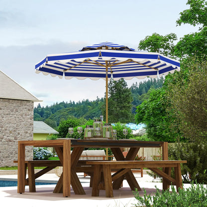 9FT Patio Umbrella, 8 Ribs, Crank, Tilt, UPF 50+, 2-Tier Vent, Blue Sun Umbrellas at Gallery Canada