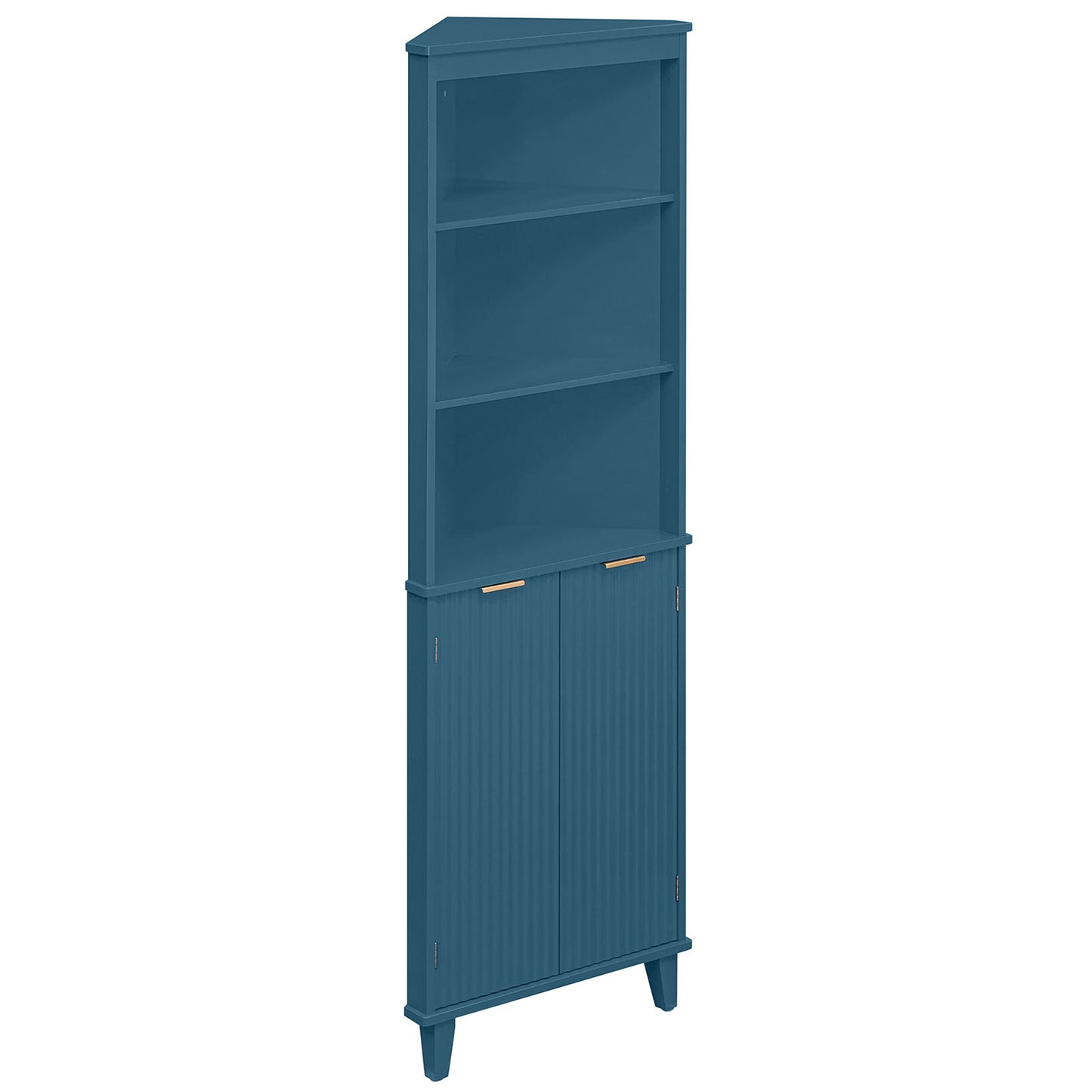 68 Inch Tall Bathroom Floor Storage Cabinet, Fluted Doors, Blue Floor Cabinets at Gallery Canada