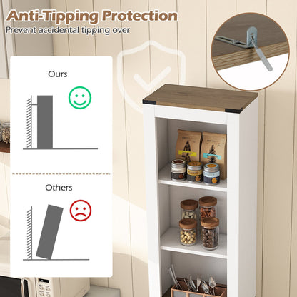 68 inch Tall Bathroom Cabinet with Barn Door Narrow Slim Storage Organizer Unit with Drawer, White Floor Cabinets at Gallery Canada