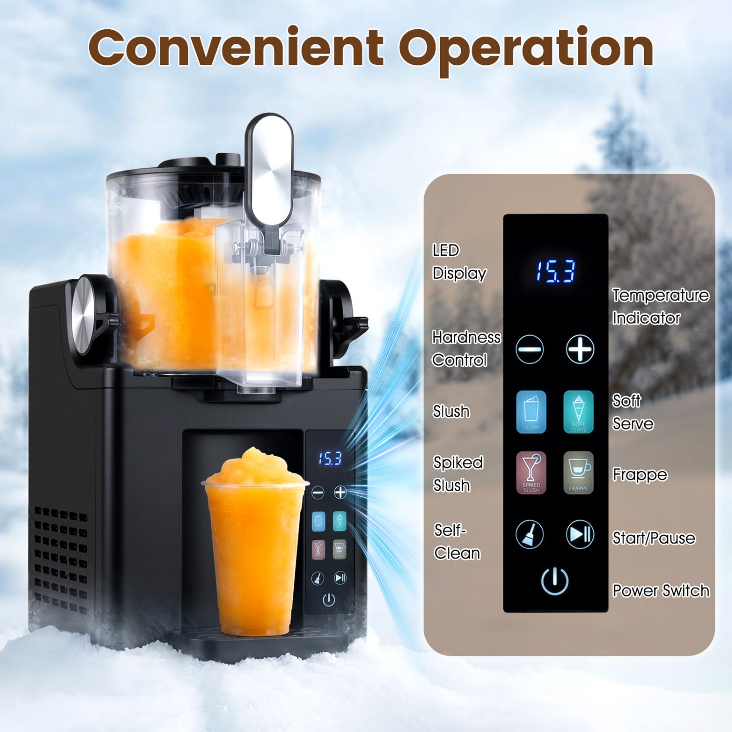 68 oz Frozen Drink Maker and Slushy Machine for Home, Black Ice Crushers & Shavers at Gallery Canada