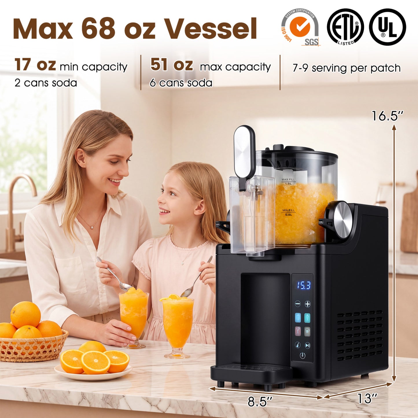 68 oz Frozen Drink Maker and Slushy Machine for Home, Black Ice Crushers & Shavers at Gallery Canada