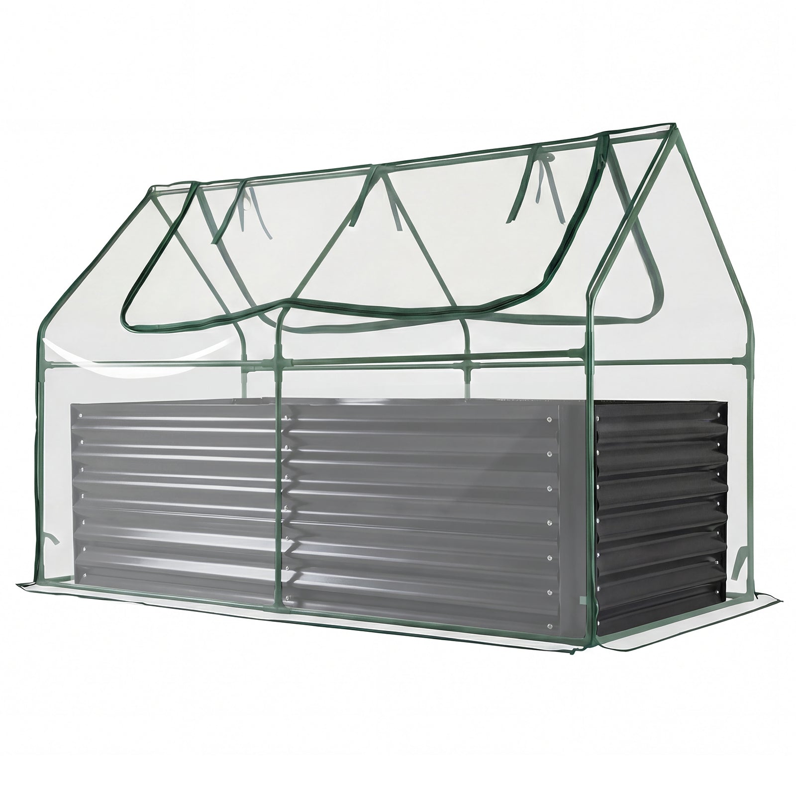 68 x 33 x 21 Inch Galvanized Raised Garden Bed With Cover, Black Raised Garden Beds at Gallery Canada