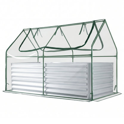 68 x 33 x 21 Inch Galvanized Raised Garden Bed With Cover, Silver Raised Garden Beds at Gallery Canada