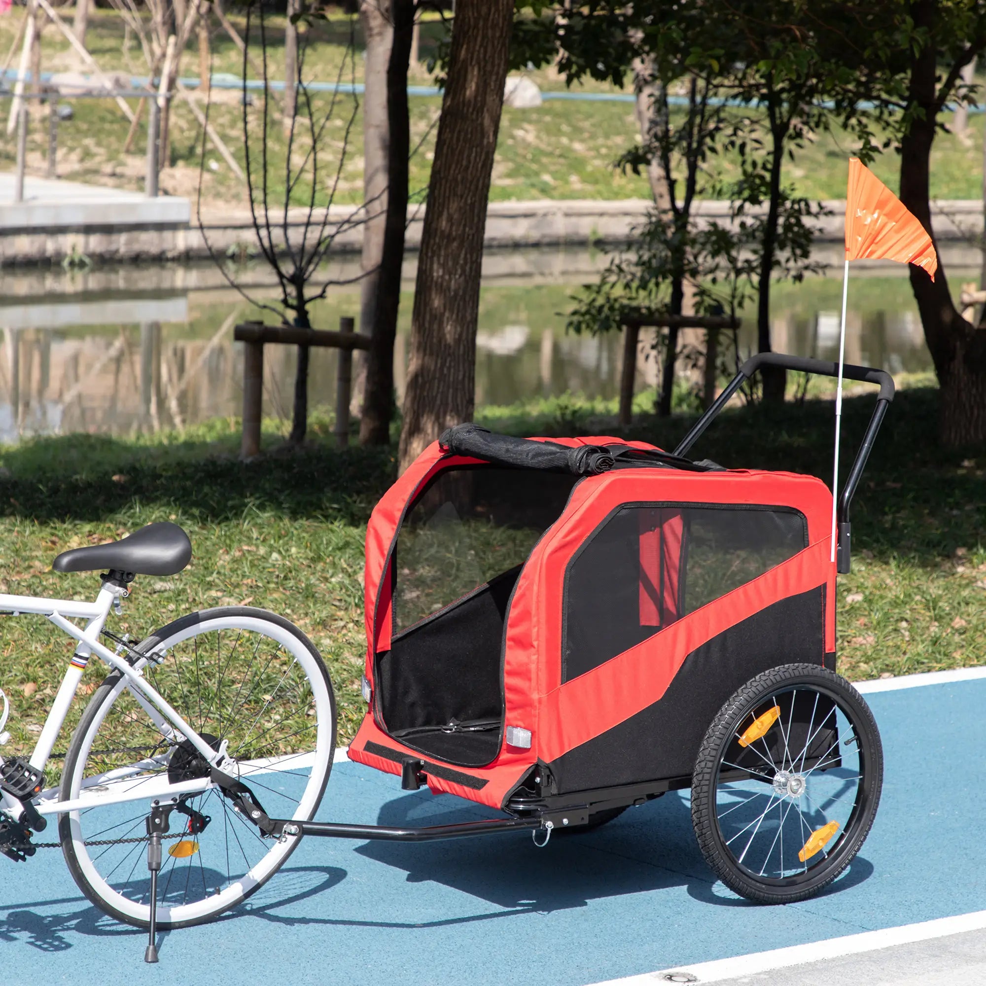 2-in-1 Dog Bike Trailer, Large, Red Dog Bike Trailers & Strollers at Gallery Canada