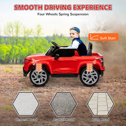 12V Chevrolet Silverado EV RST Licensed Kids Car, Remote Control, Red Electric Toy Cars at Gallery Canada