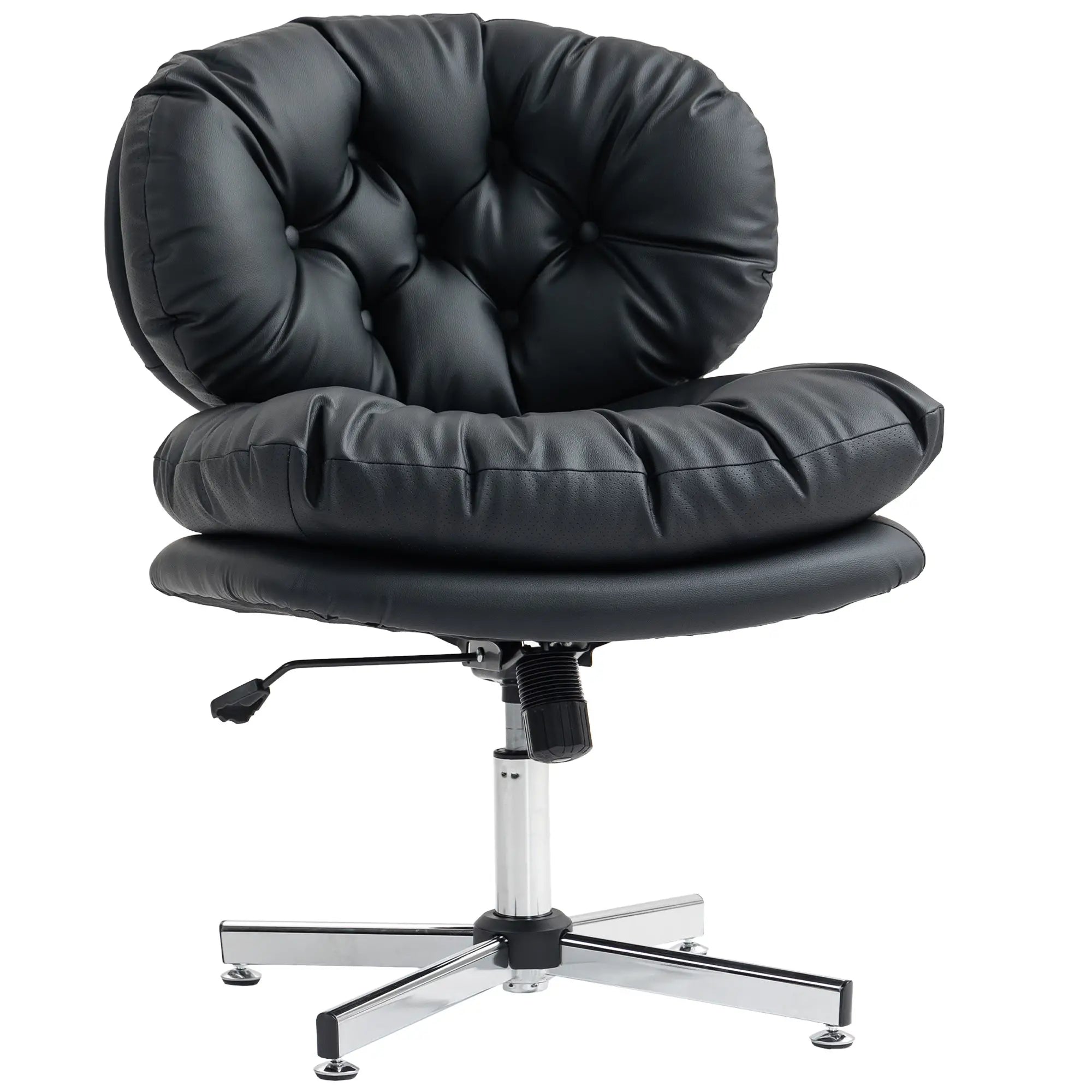 Armless Office Chair, Wide Padded Seat, Adjustable Height, Black Task Chairs at Gallery Canada