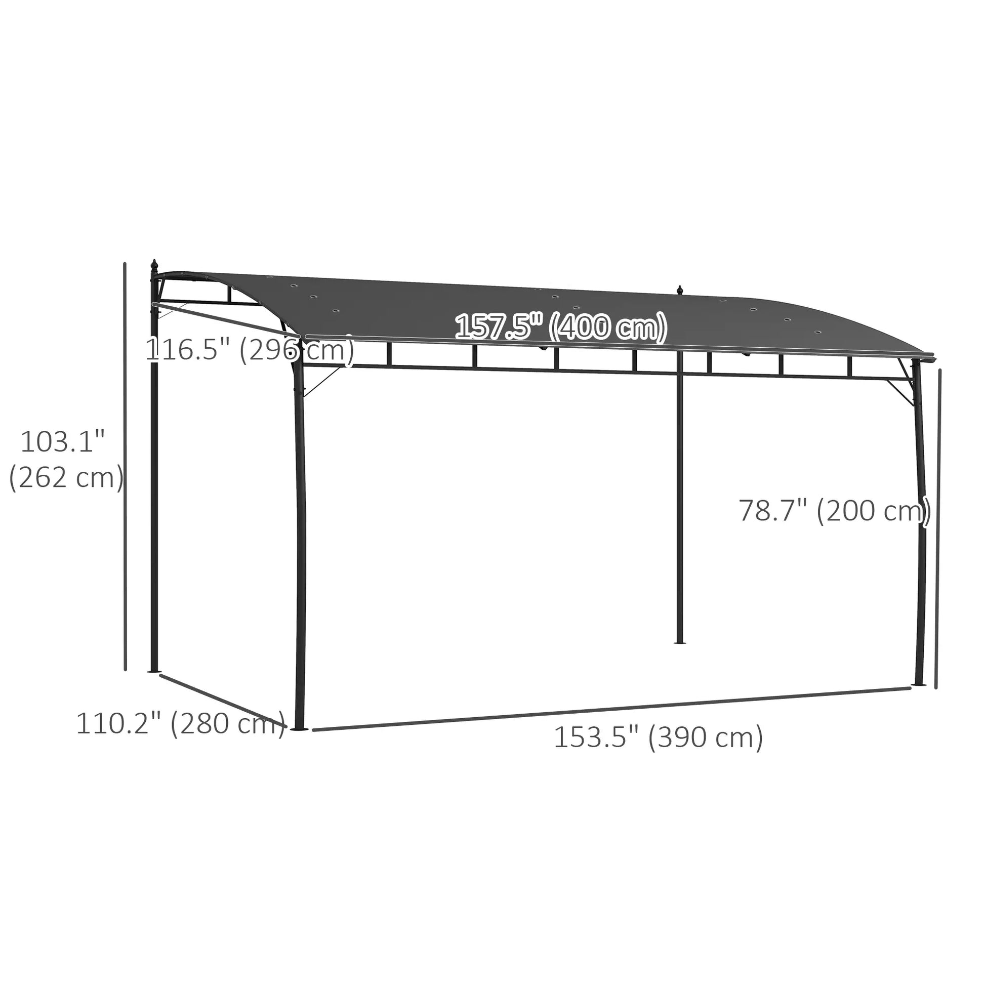 10' x 13' Outdoor Pergola, UV30+ Canopy, Steel Frame, Dark Grey Pergolas at Gallery Canada