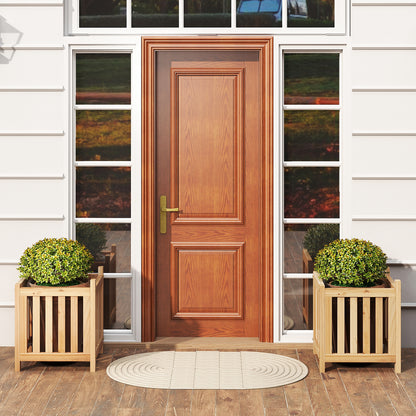 Patio Wooden Bench with Planter 2 Person Patio Bench, Natural Outdoor Benches at Gallery Canada