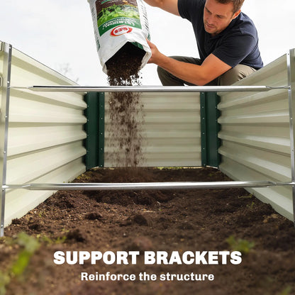 8 x 2.6 x 1.5ft Galvanized Raised Garden Bed, Outdoor Planter Box, Green Galvanized Planter Boxes at Gallery Canada