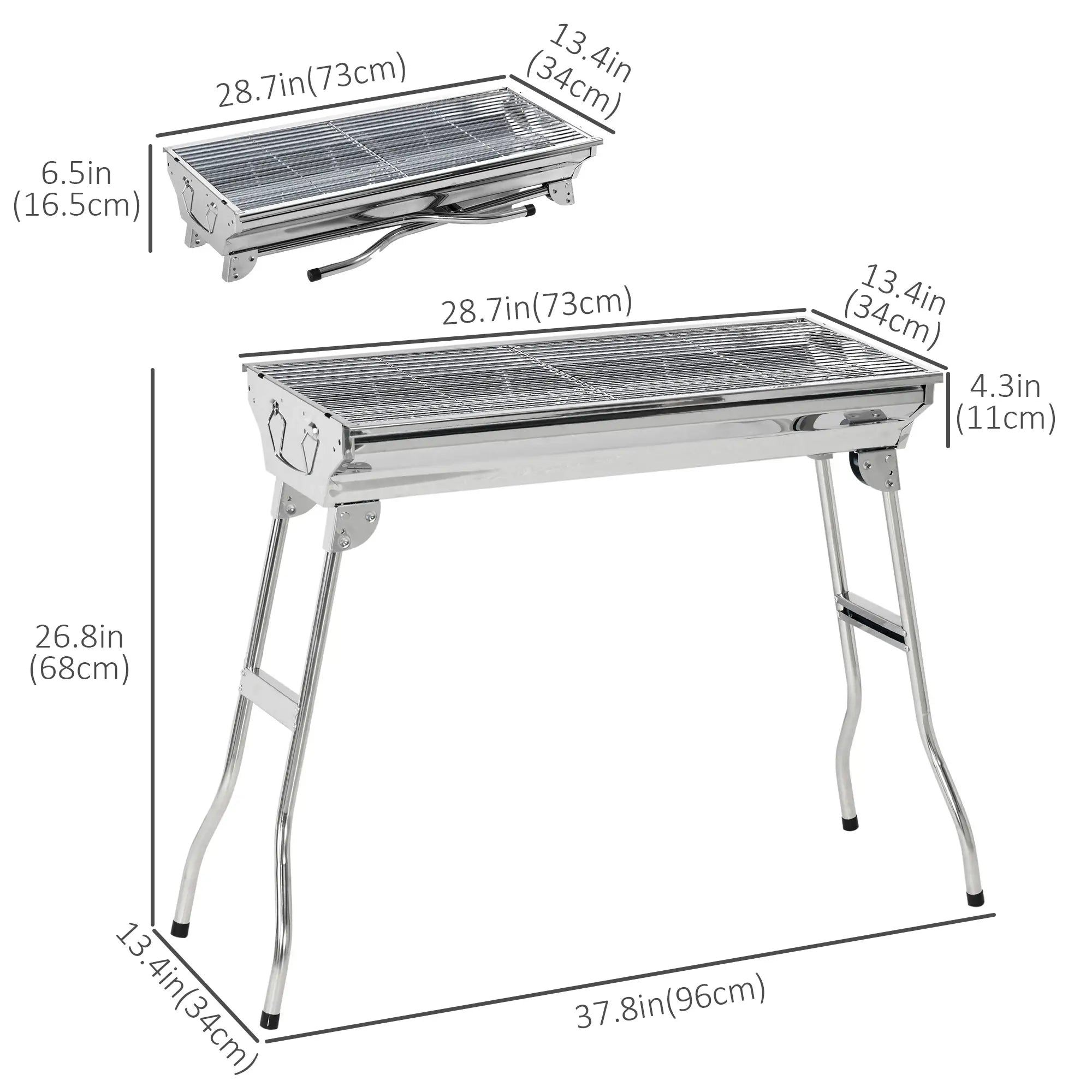 Stainless Steel Charcoal BBQ Grill, Portable With Handles Charcoal BBQ Grils at Gallery Canada