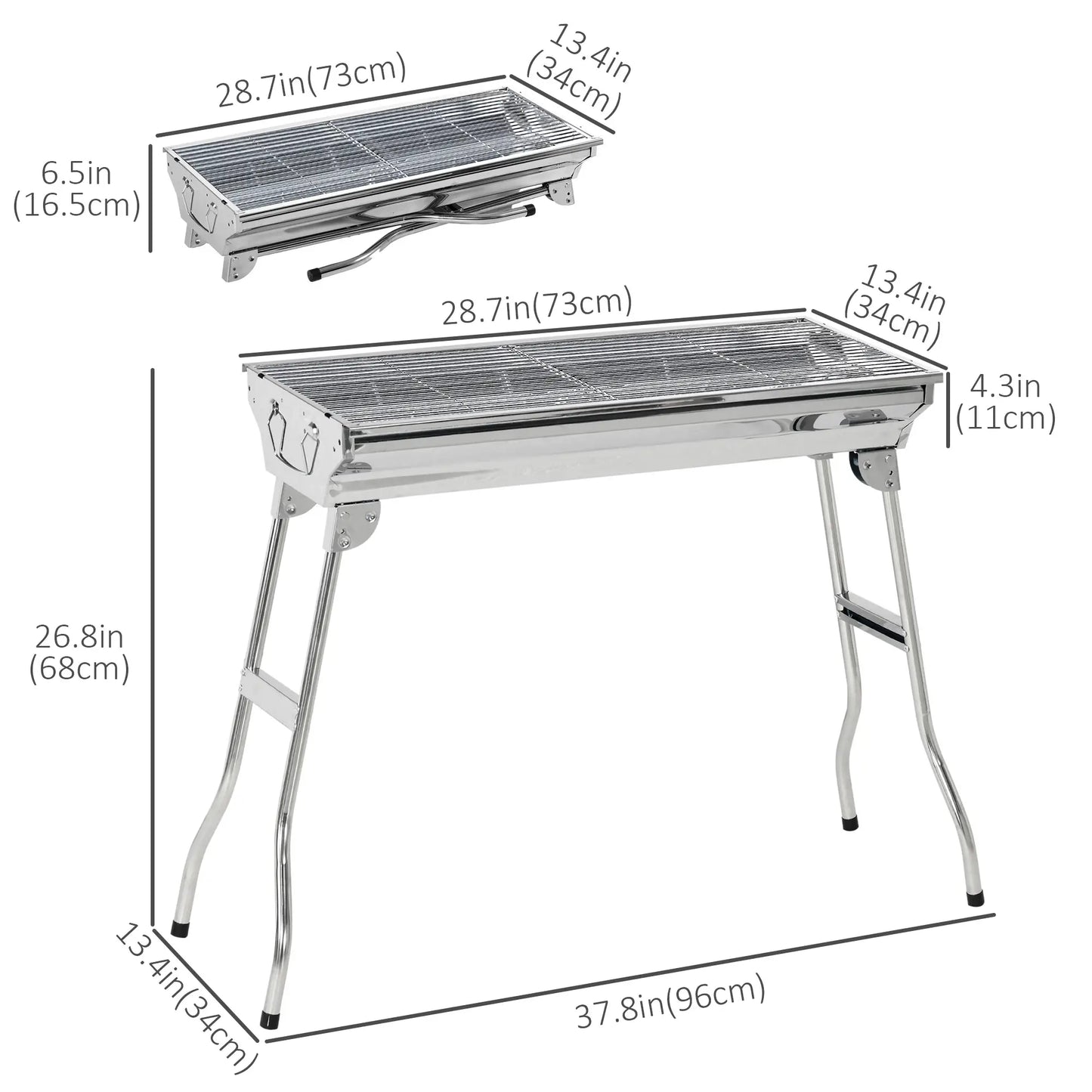 Stainless Steel Charcoal BBQ Grill, Portable With Handles Charcoal BBQ Grils at Gallery Canada