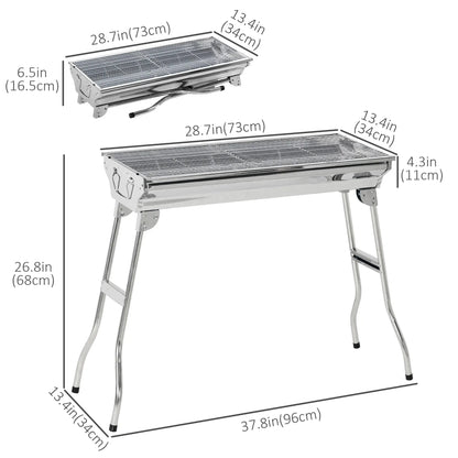 Stainless Steel Charcoal BBQ Grill, Portable With Handles Charcoal BBQ Grils at Gallery Canada