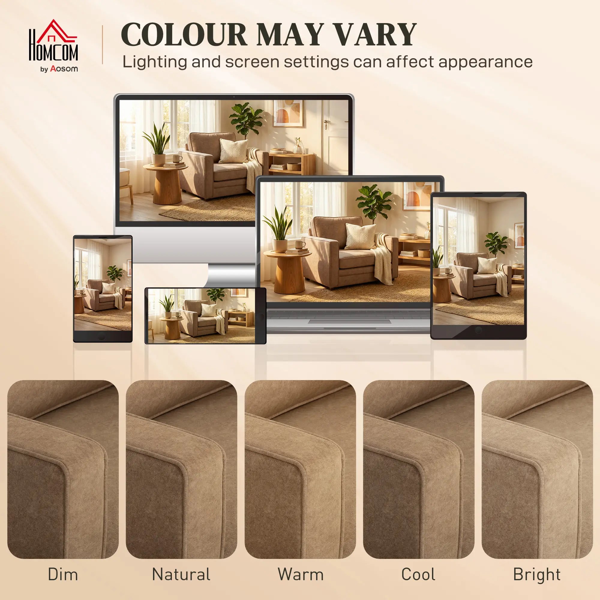 Velvet Fabric Armchair, Wide Seat, Spring Cushion, Solid Wood Legs, Brown Single Sofas at Gallery Canada