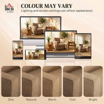 Velvet Fabric Armchair, Wide Seat, Spring Cushion, Solid Wood Legs, Brown Single Sofas at Gallery Canada