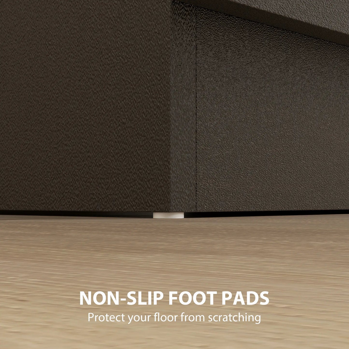 Modern Night Stand, 3 Drawers, Metal Rail, Dark Brown Bedside Tables at Gallery Canada