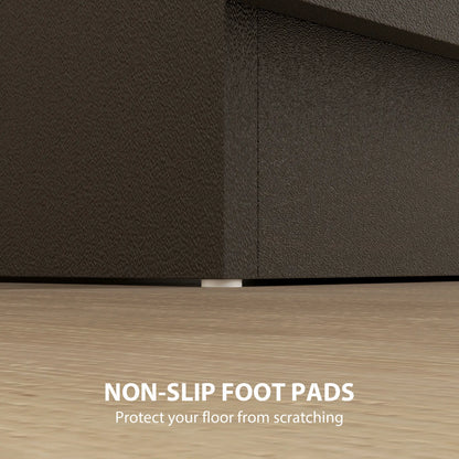 Modern Night Stand, 3 Drawers, Metal Rail, Dark Brown Bedside Tables at Gallery Canada