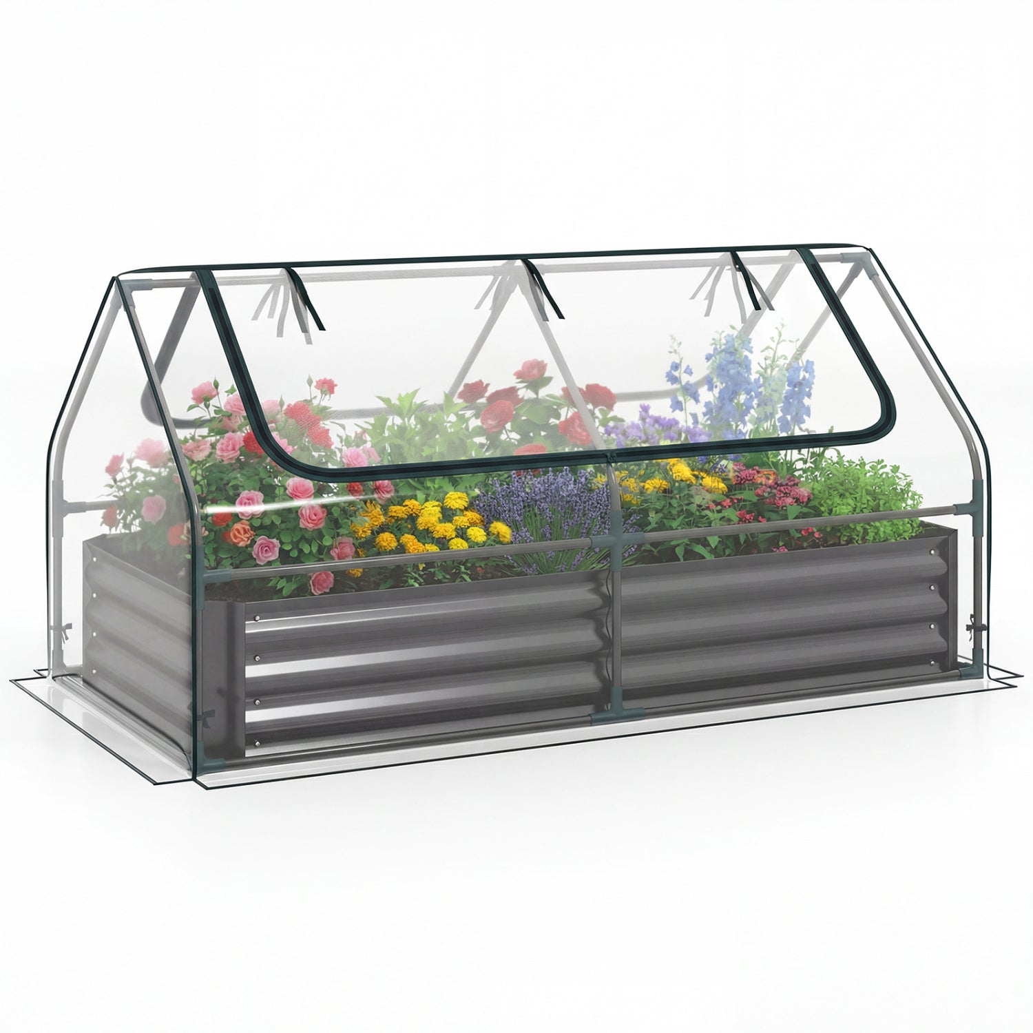 69 x 33 x 12 Inch Galvanized Raised Garden Bed, Black Raised Garden Beds Black at Gallery Canada