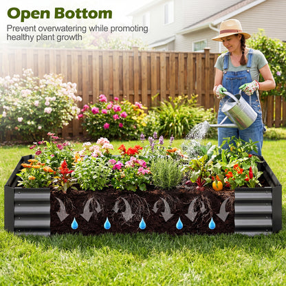 69 x 33 x 12 Inch Galvanized Raised Garden Bed, Black Raised Garden Beds at Gallery Canada
