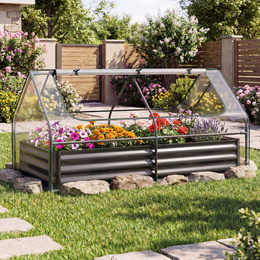 69 x 33 x 12 Inch Galvanized Raised Garden Bed, Black Raised Garden Beds Black at Gallery Canada
